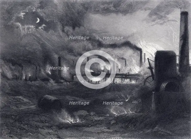 'The Black Country' near Bilston, Staffordshire, 1869. Creator: G Greatbach.