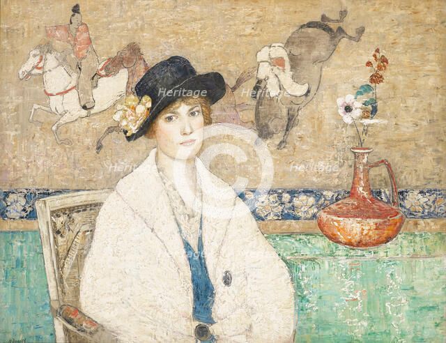 The Black Hat (Miss Dorothy Hart), 1916. Creator: Henry Golden Dearth.