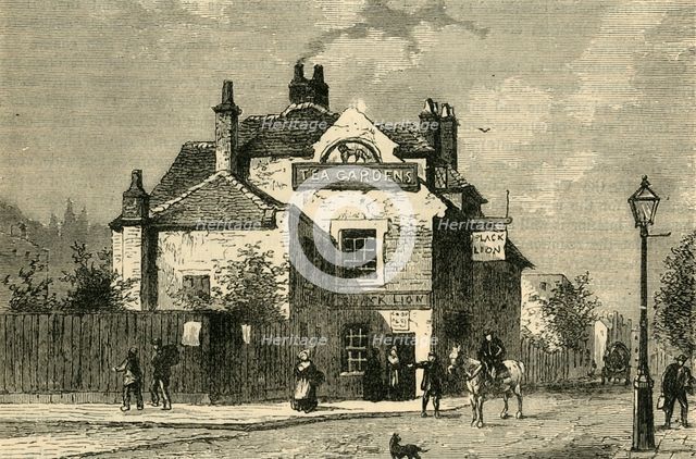 'The "Black Lion", Church Street, Chelsea, in 1820', (c1876). Creator: Unknown.