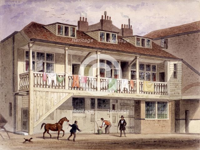 The Black Lion Inn, Whitefriars Street, London, c1855.  Artist: Thomas Hosmer Shepherd
