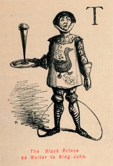 The Black Prince as Waiter to King John c1860, (c1860). Artist: John Leech