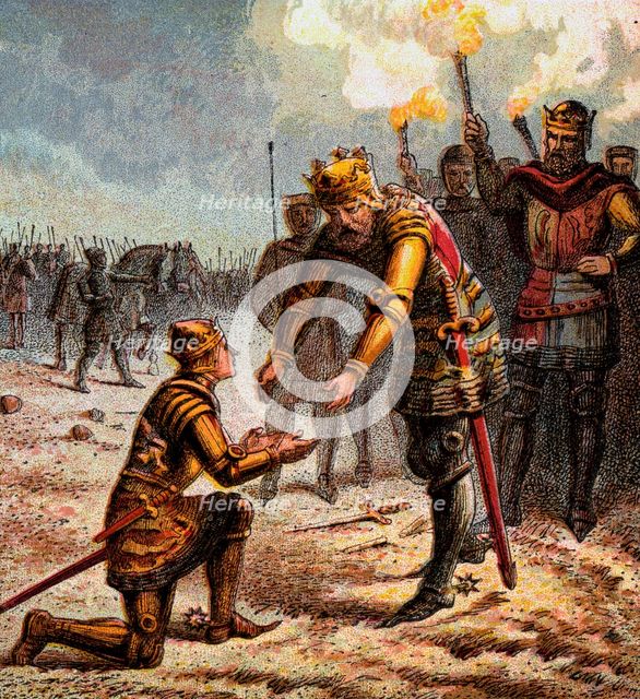 'The Black Prince At Crecy', 1346, (c1850). Creator: Unknown.