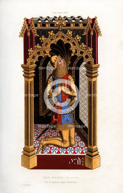 The Black Prince, c1355, (1843).Artist: Henry Shaw