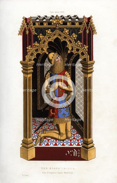 The Black Prince, c1355, (1843).Artist: Henry Shaw