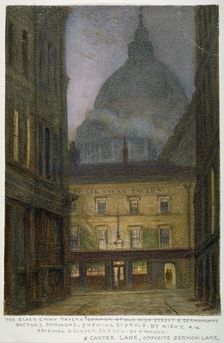 The Black Swan Tavern in Carter Lane, City of London, 1870. Artist: JT Wilson