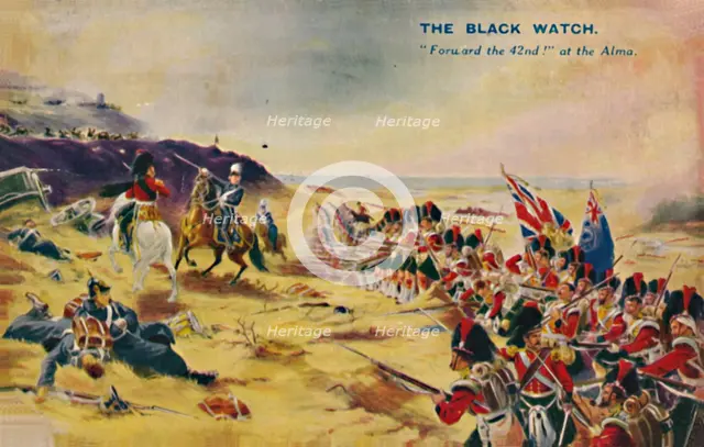 'The Black Watch. Forward the 42nd! at the Alma', 1854, (1939). Artist: Unknown.