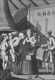The Blacksmith lets his Iron grow cold attending to the Taylor's News 1772