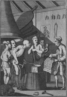 The Blacksmith lets his Iron grow cold attending to the Taylor's News 1772