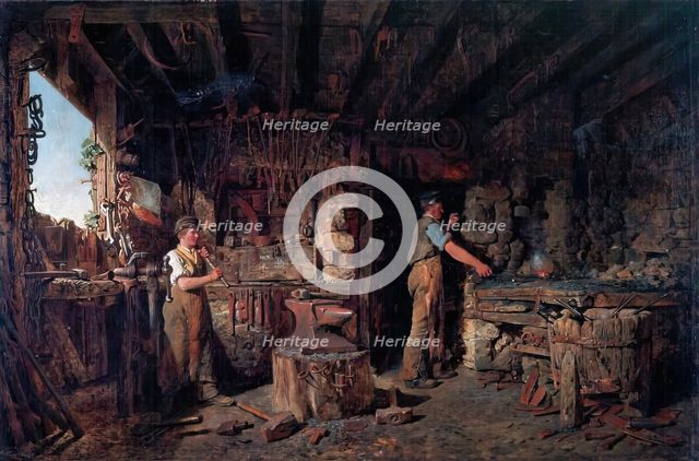 The Blacksmith's Forge, 1875-1886. Creator: Alfred Provis.