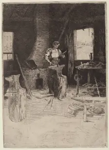 The Blacksmith's Shop. Creator: Julian Alden Weir