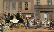 The Blenheim, Leaving the Star Hotel, Oxford 1831 (1927).Artist: Frederick James Havell