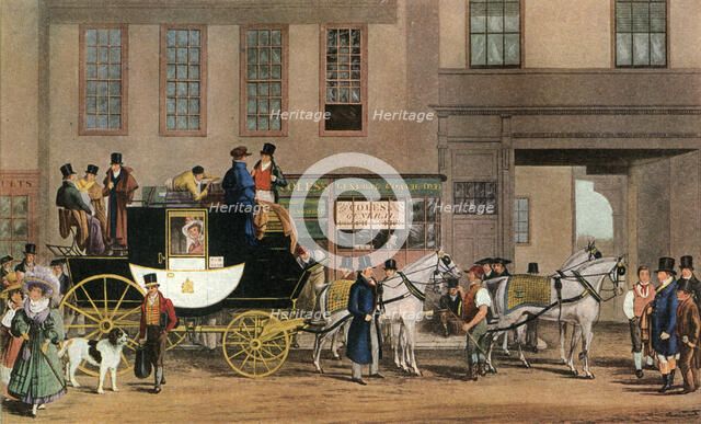 'The Blenheim, Leaving the Star Hotel, Oxford', 1831 (1927).Artist: Frederick James Havell