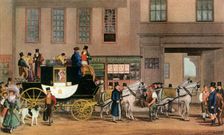 The Blenheim, Leaving the Star Hotel, Oxford 1831 (1927).Artist: Frederick James Havell