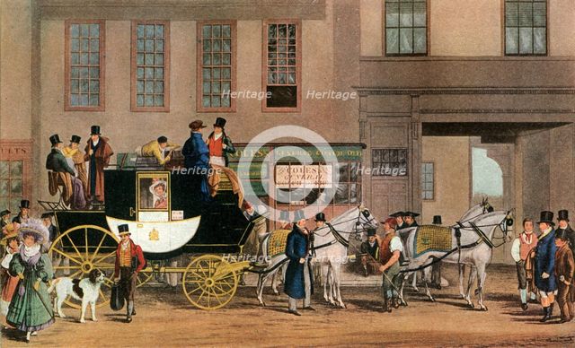 'The Blenheim, Leaving the Star Hotel, Oxford', 1831 (1927).Artist: Frederick James Havell