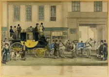 The Blenheim, Leaving the Star Hotel, Oxford, 1831. Creator: William Havell