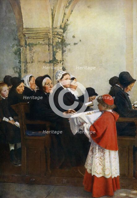 'The Blessed Bread', c1879, (1912).Artist: Pascal Adolphe Jean Dagnan-Bouveret