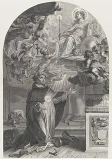 The Blessed Henry Suso Kneeling before Eternal Wisdom, before 1650. Creator: Cornelis Galle I
