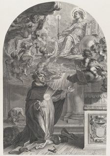 The Blessed Henry Suso Kneeling before Eternal Wisdom, before 1650. Creator: Cornelis Galle I