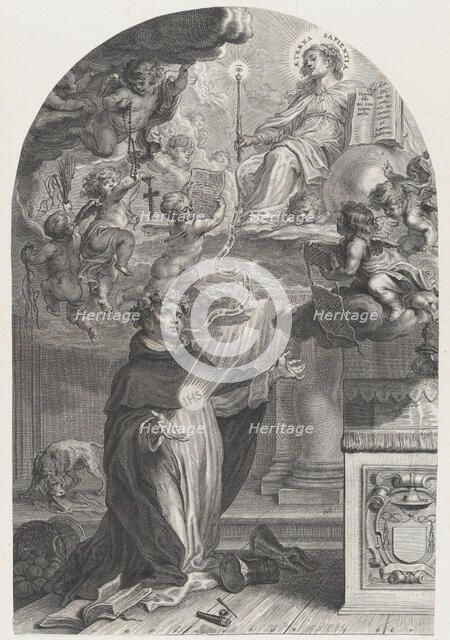 The Blessed Henry Suso Kneeling before Eternal Wisdom, before 1650. Creator: Cornelis Galle I.