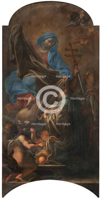 The Blessed Virgin Mary gives the white habit to Saint Norbert, 1707.