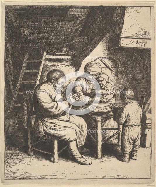 The Blessing, 1610-85. Creator: Adriaen van Ostade.