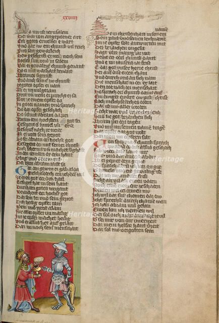 The Blessing of Melchizedek; Weltchronik, about 1400-1410. Creator: Unknown.