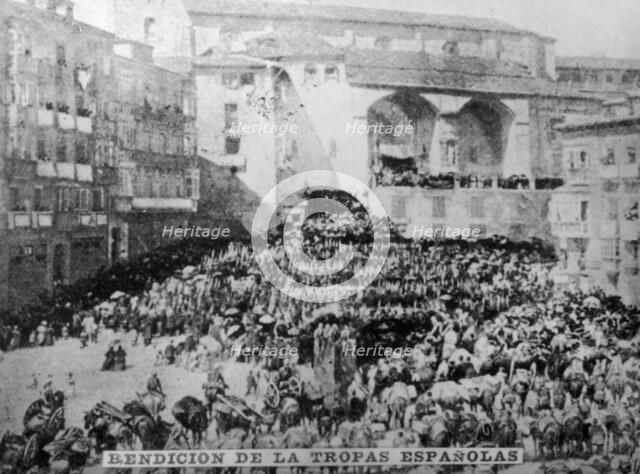 The blessing of the Spanish troops, (1890s), 1920s. Artist: Unknown.