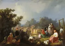 The Blessing of Waters in a country village 1858. Creator: Trutnew, Ivan Petrovich (1827-1912)