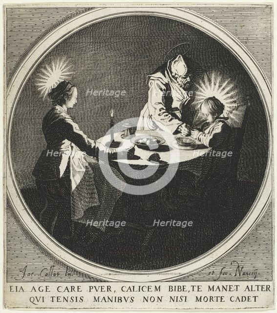 The Blessing (Le Bénédicité) also known as The Holy Family at Table, 1628. Creator: Jacques Callot (French, 1592-1635).