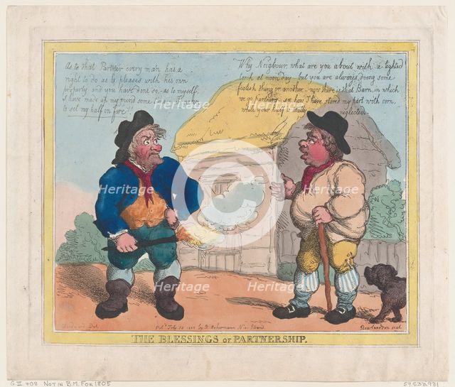 The Blessings of Partnership, July 28, 1805., July 28, 1805. Creator: Thomas Rowlandson.
