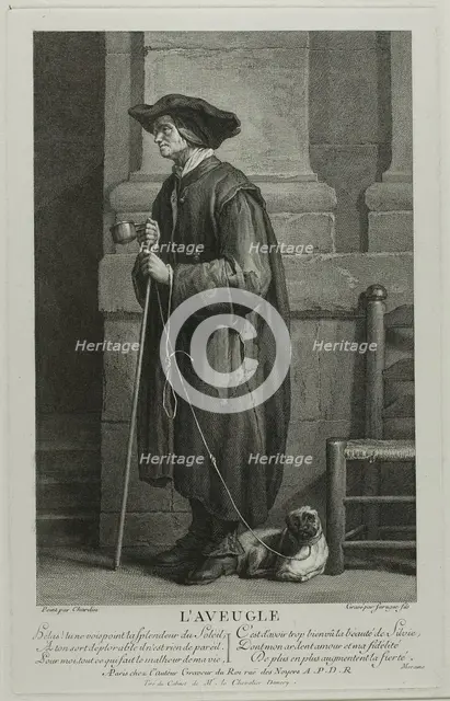 The Blind Man Begging, c. 1753. Creator: Louis Surugue.