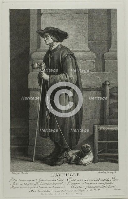 The Blind Man Begging, c. 1753. Creator: Louis Surugue.