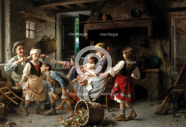 The Blind Man's Buff. Creator: Torriglia, Giovanni Battista (1858-1937).