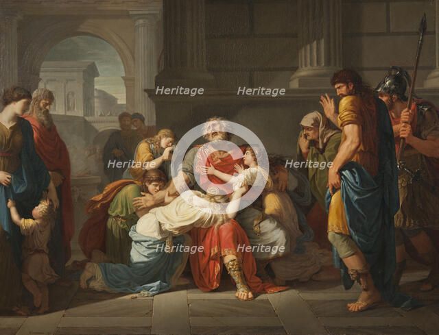 The Blind Oedipus Commending his Children to the Gods , 1784. Creator: Bénigne Gagneraux.