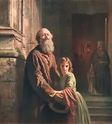 The Blind Beggar 1853, (c1902). Creator: Unknown