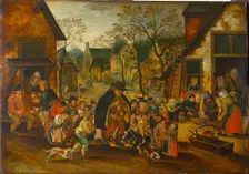The Blind Hurdy-Gurdy Player, c. 1610. Creator: Brueghel, Pieter, the Younger (1564-1638)