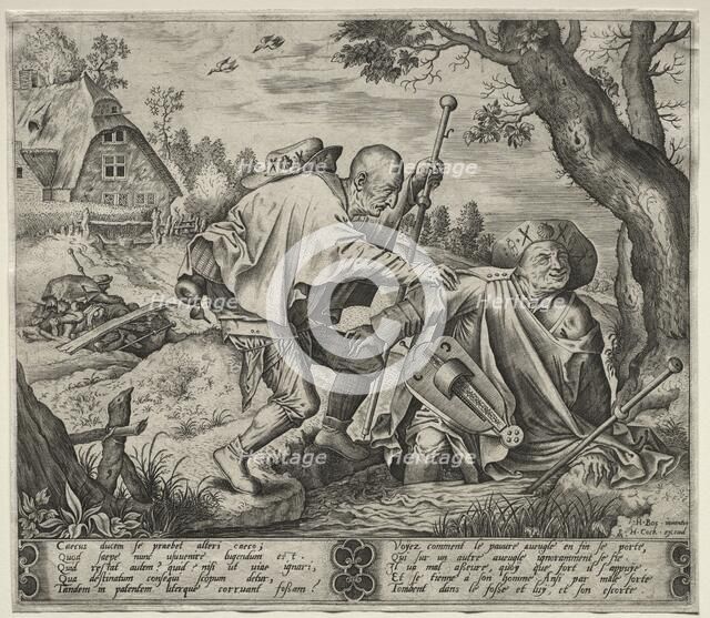 The Blind Leading the Blind. Creator: Pieter van der Heyden (Netherlandish, c. 1530-c. 1575); Hieronymus Cock.