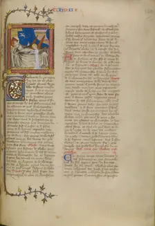 The Blinding of Tobit with Tobias and the Angel, about 1360-1370. Creator: Master of Jean de Mandeville