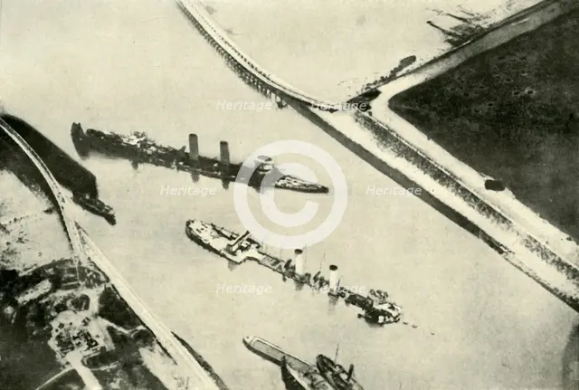 'The Blocking of Zeebrugge Harbour', (1919). Creator: Unknown.