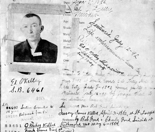 The blotter on the man who killed Robert Ford, c1892 (1954). Artist: Unknown