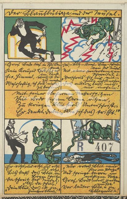The Blue-Blooded Man and the Devil (Der Blaublütige und der Teufel), 1911. Creator: Moritz Jung.