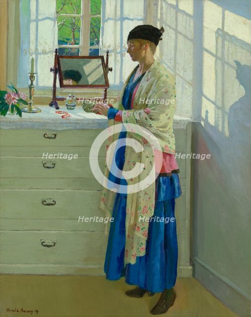 The Blue Gown, 1917. Creator: Harvey, Harold (1874-1941).