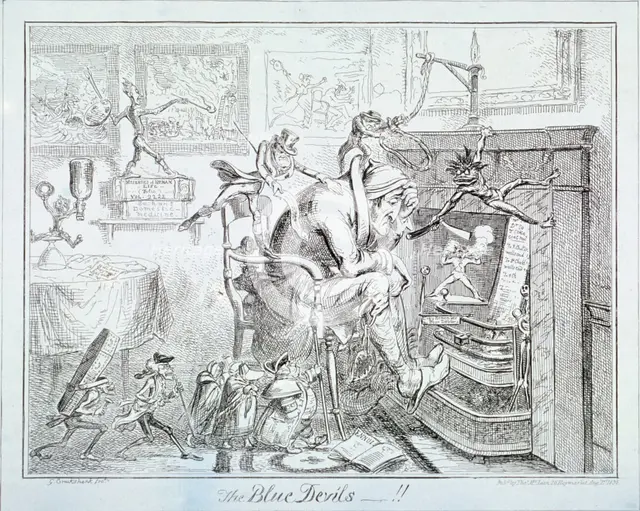 'The Blue Devils', 1835. Artist: George Cruikshank