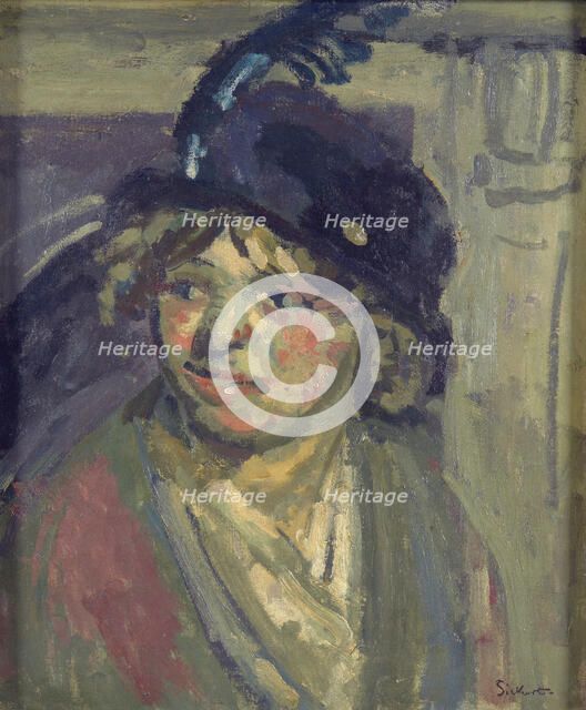 The blue hat, 1914. Creator: Walter Richard Sickert.
