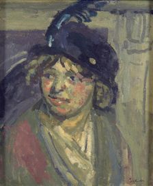 The blue hat, 1914. Creator: Walter Richard Sickert