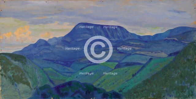 The Blue Mountains. From the Caucasian Studies Series, c. 1913. Creator: Roerich, Nicholas (1874-1947).