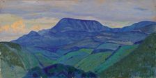 The Blue Mountains. From the Caucasian Studies Series, c. 1913. Creator: Roerich, Nicholas (1874-1947)