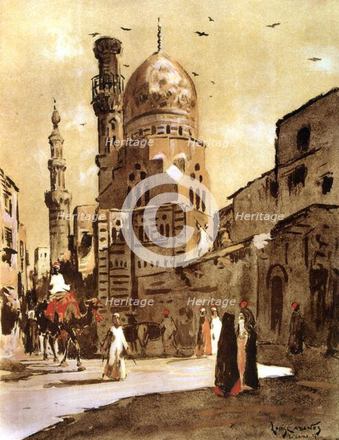 The Blue Mosque, Cairo, Egypt, 1928. Artist: Louis Cabanes