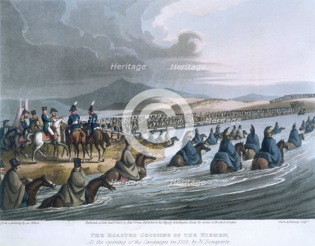 'The Boasted Crossing of the Niemen', 1819. Creators: Matthew Dubourg, JH Clark, John Heaviside Clark.