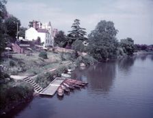 The Boat House Hotel on the River Severn, Shrewsbury, Shropshire, c1955. Creator: Arthur Charles Kirby Ware